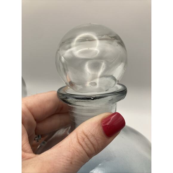 Blue Ombré Glass‎ Bottle Decanter with Glass Ball Stopper 9” - Picture 3 of 5